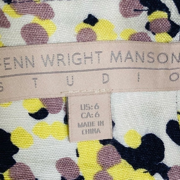 Fenn Wright Manson linen print pencil skirt. Size 6 - Picture 5 of 6